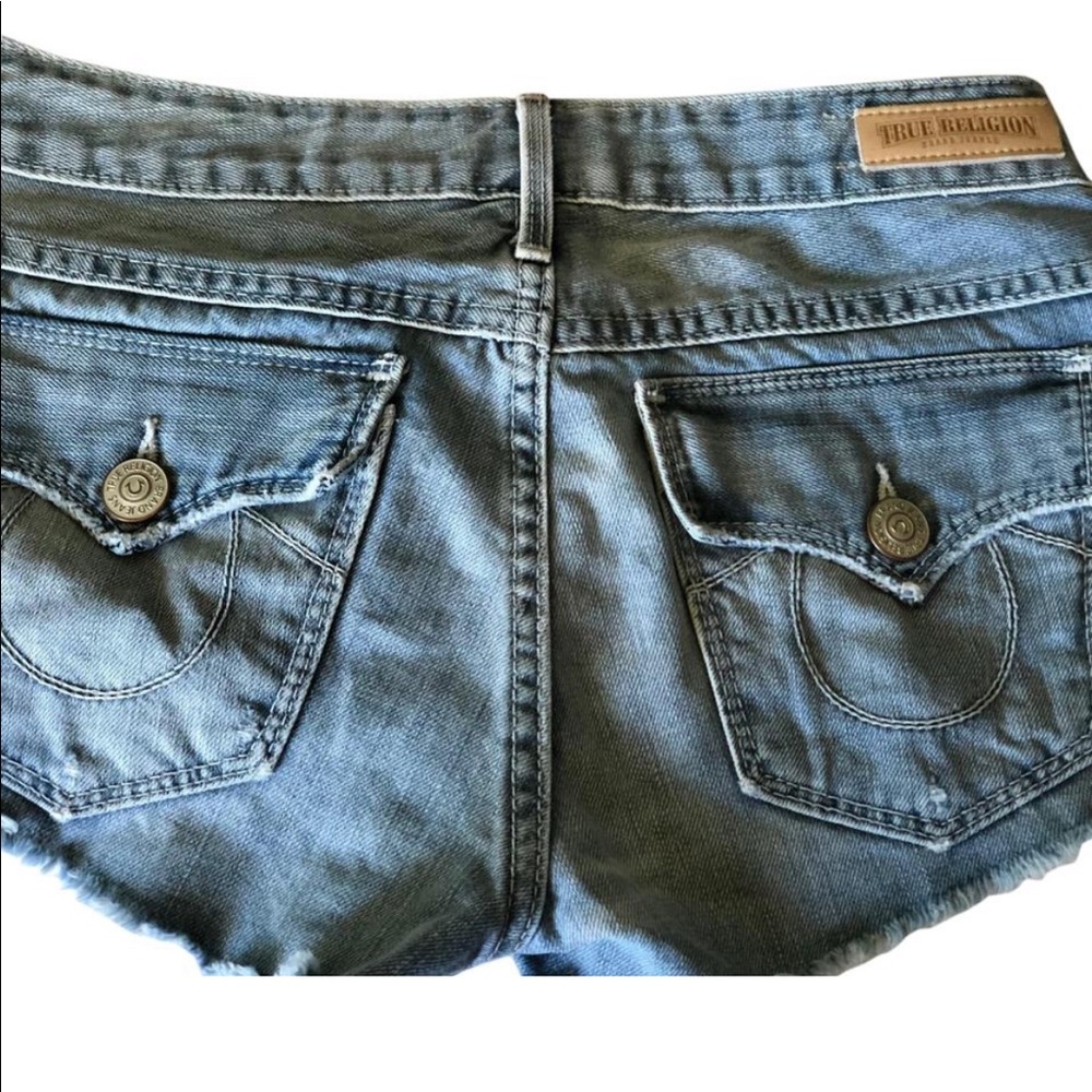 True Religion Light-wash Denim Joey Cut Off Shorts
